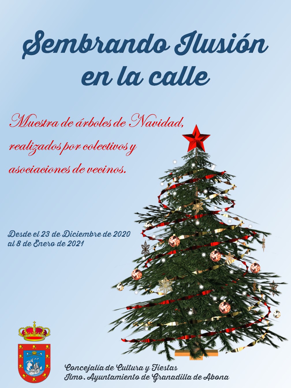 Una decena de árboles de Navidad decoran lugares emblemáticos del casco y  núcleos poblacionales del municipio - Ayuntamiento de Granadilla de Abona