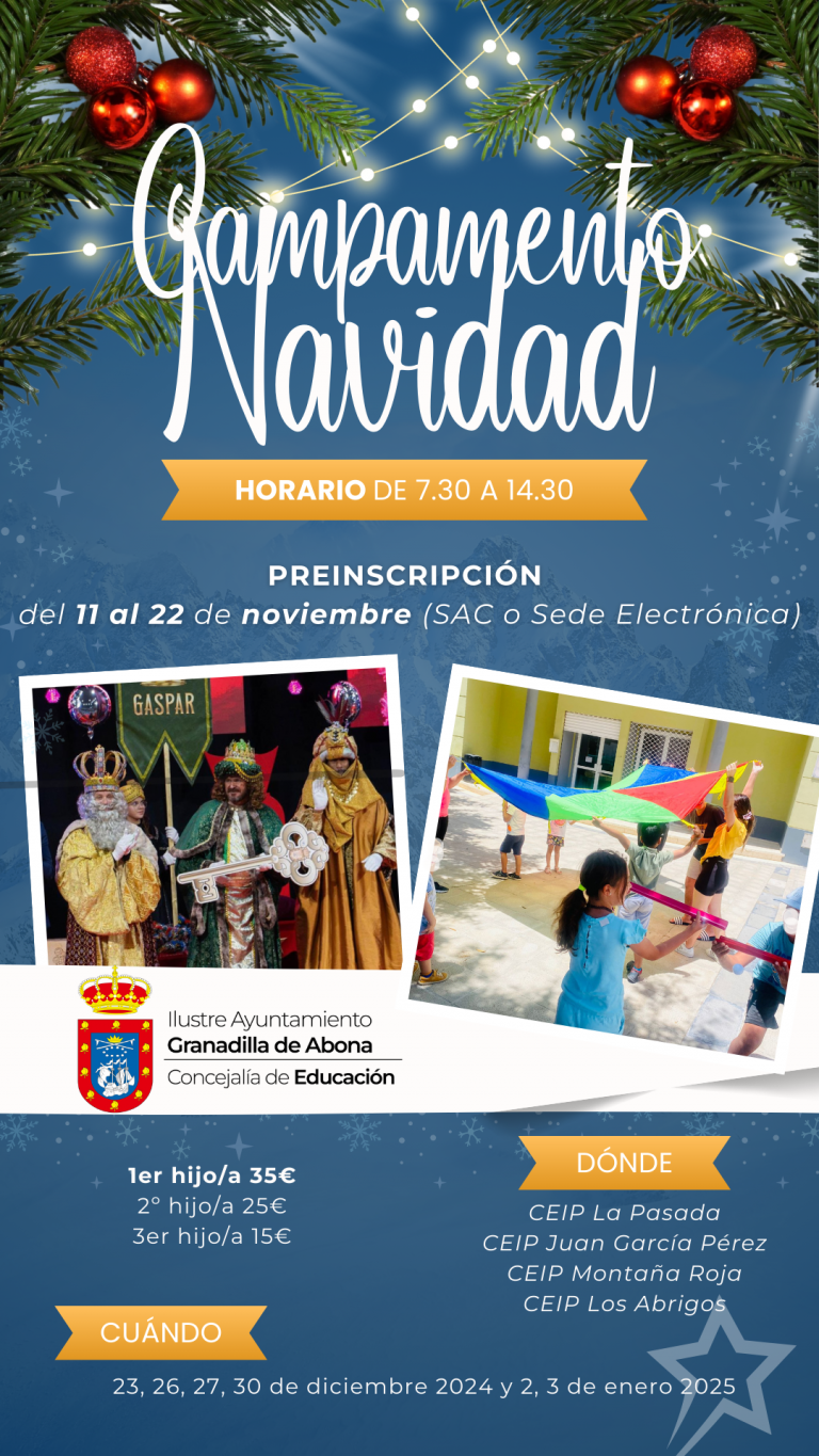 Granadilla de Abona organiza un campamento educativo en Navidad