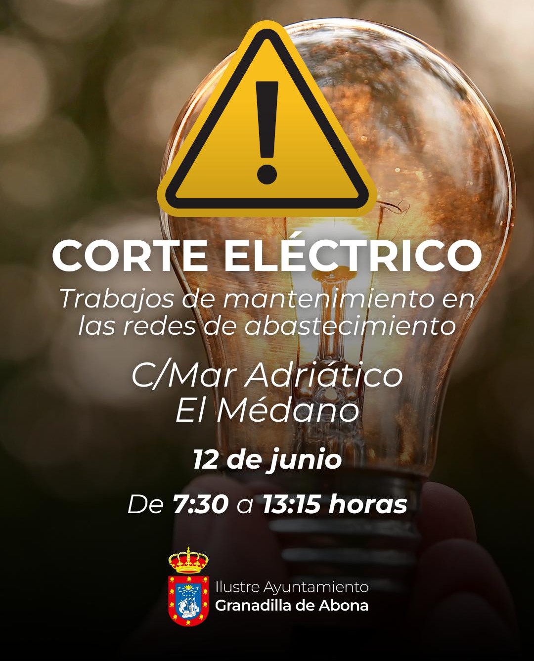 Aviso de corte eléctrico