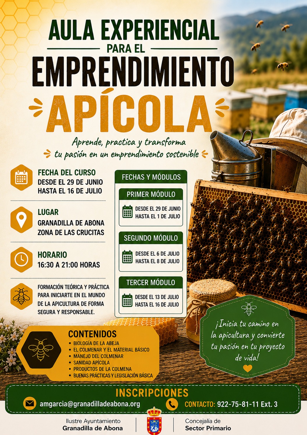 Granadilla de Abona impulsa el emprendimiento apícola con un aula experiencial pionera en el municipio