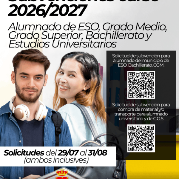 Subvenciones de Bachillerato, Eso, CGM y Universidad