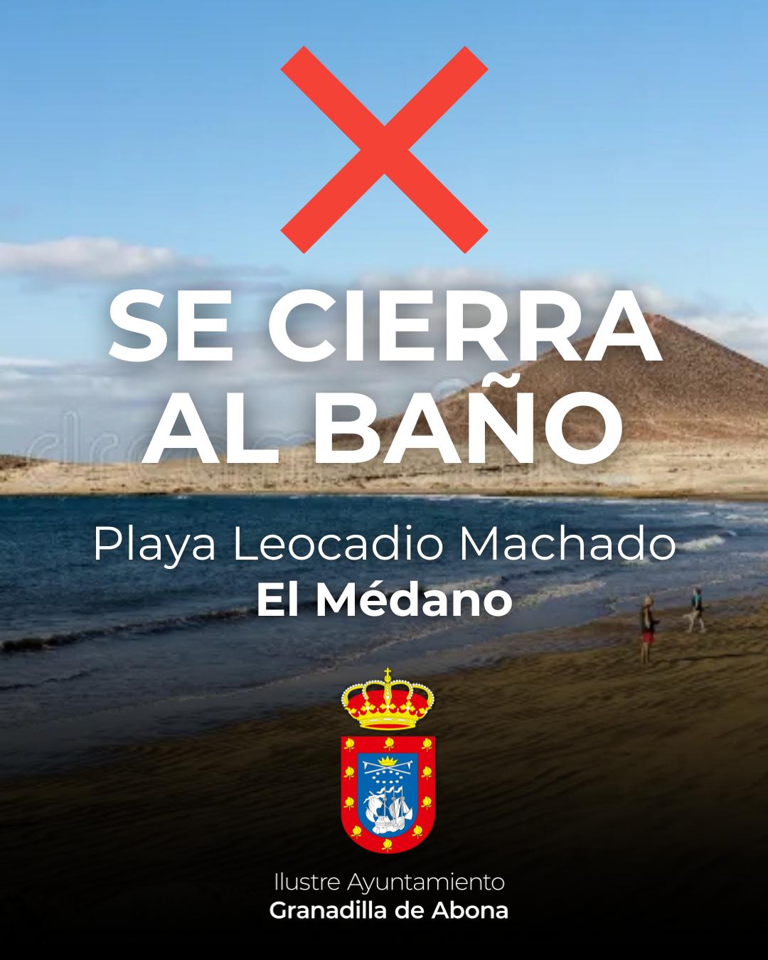 El Ayuntamiento decreta el cierre temporal de la playa de Leocadio Machado