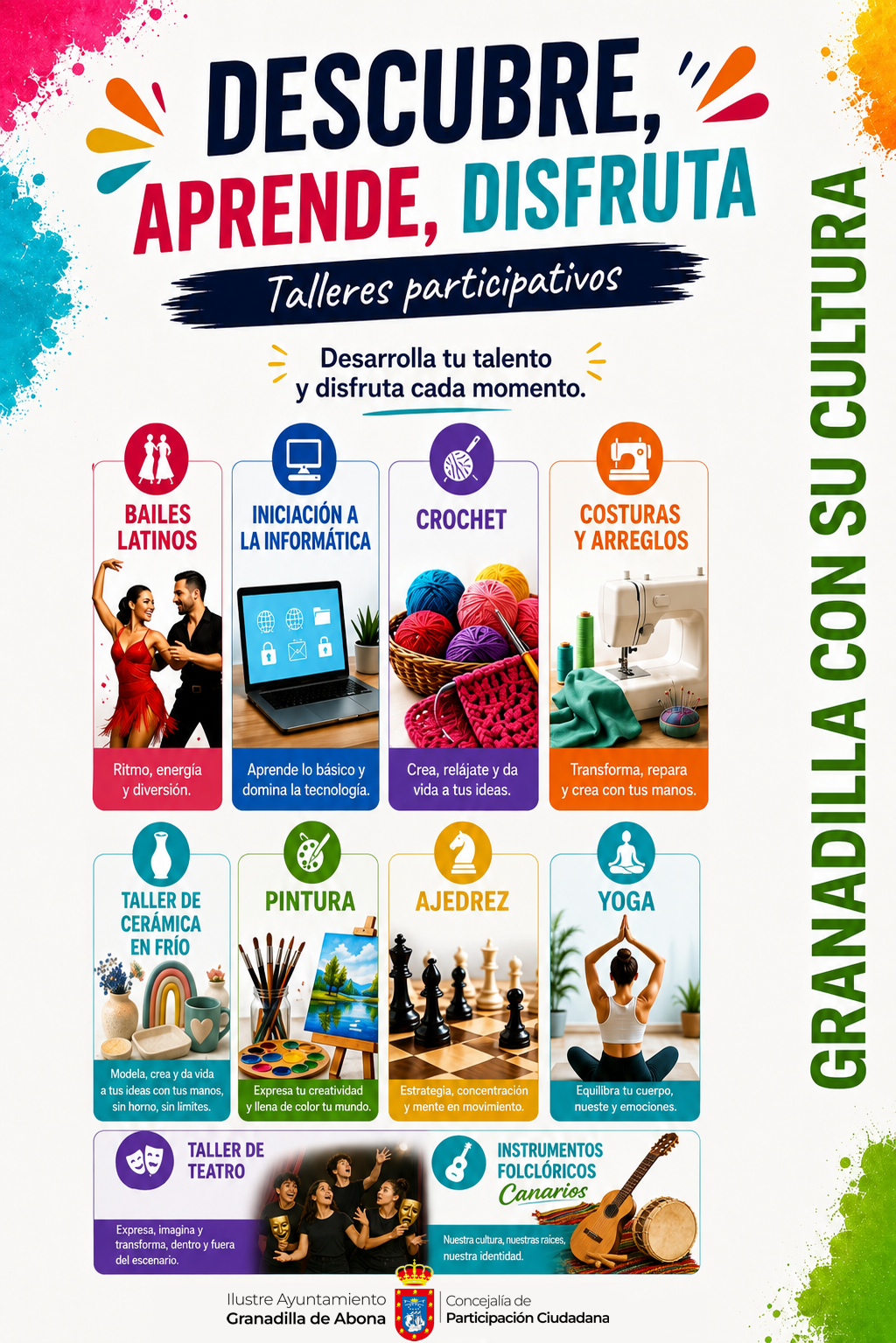 Granadilla de Abona retoma ‘Granadilla con su Cultura’ con una programación renovada de talleres participativos