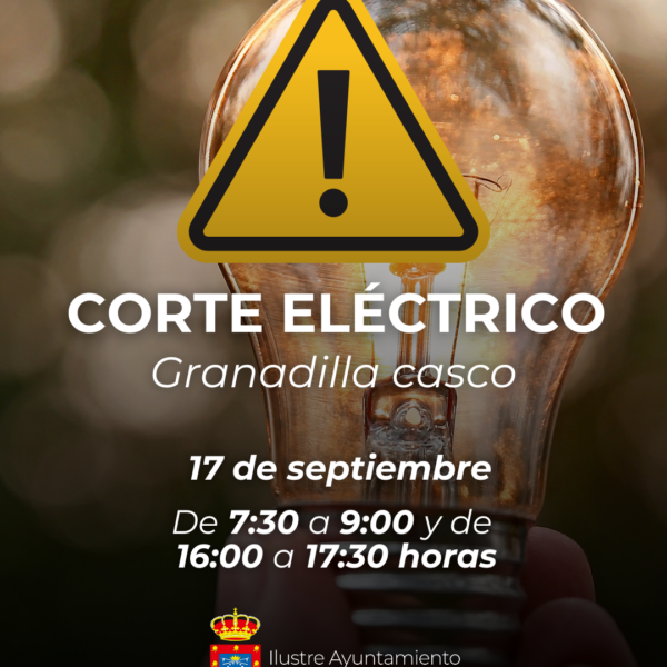 Aviso de corte eléctrico en Granadilla casco
