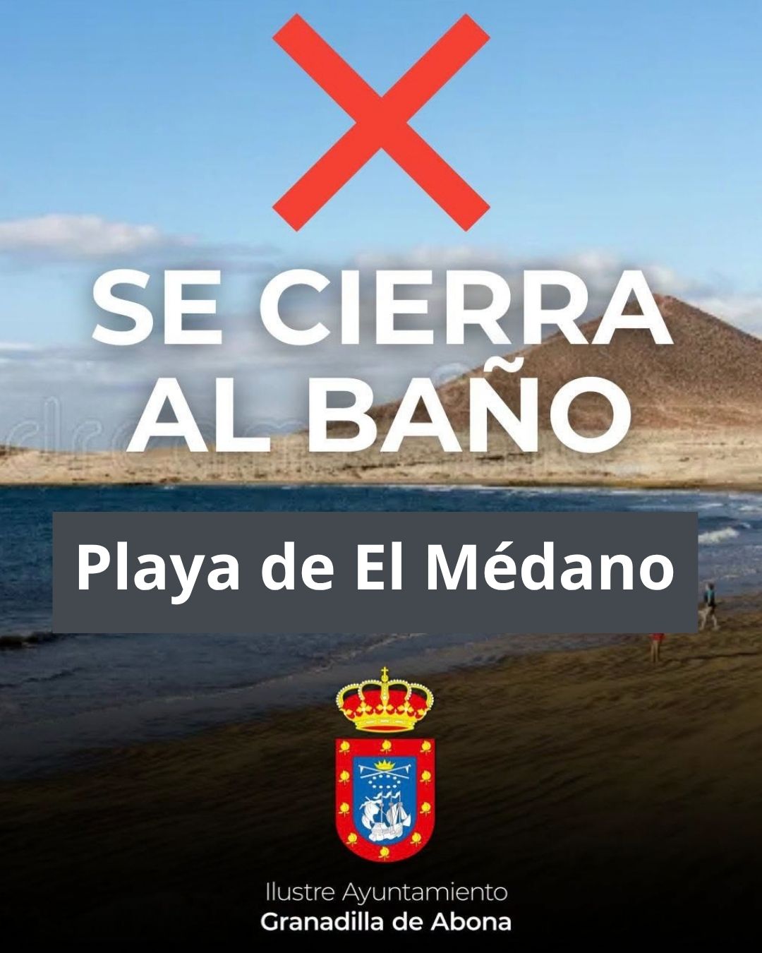El Ayuntamiento decreta el cierre temporal de la playa de El Médano